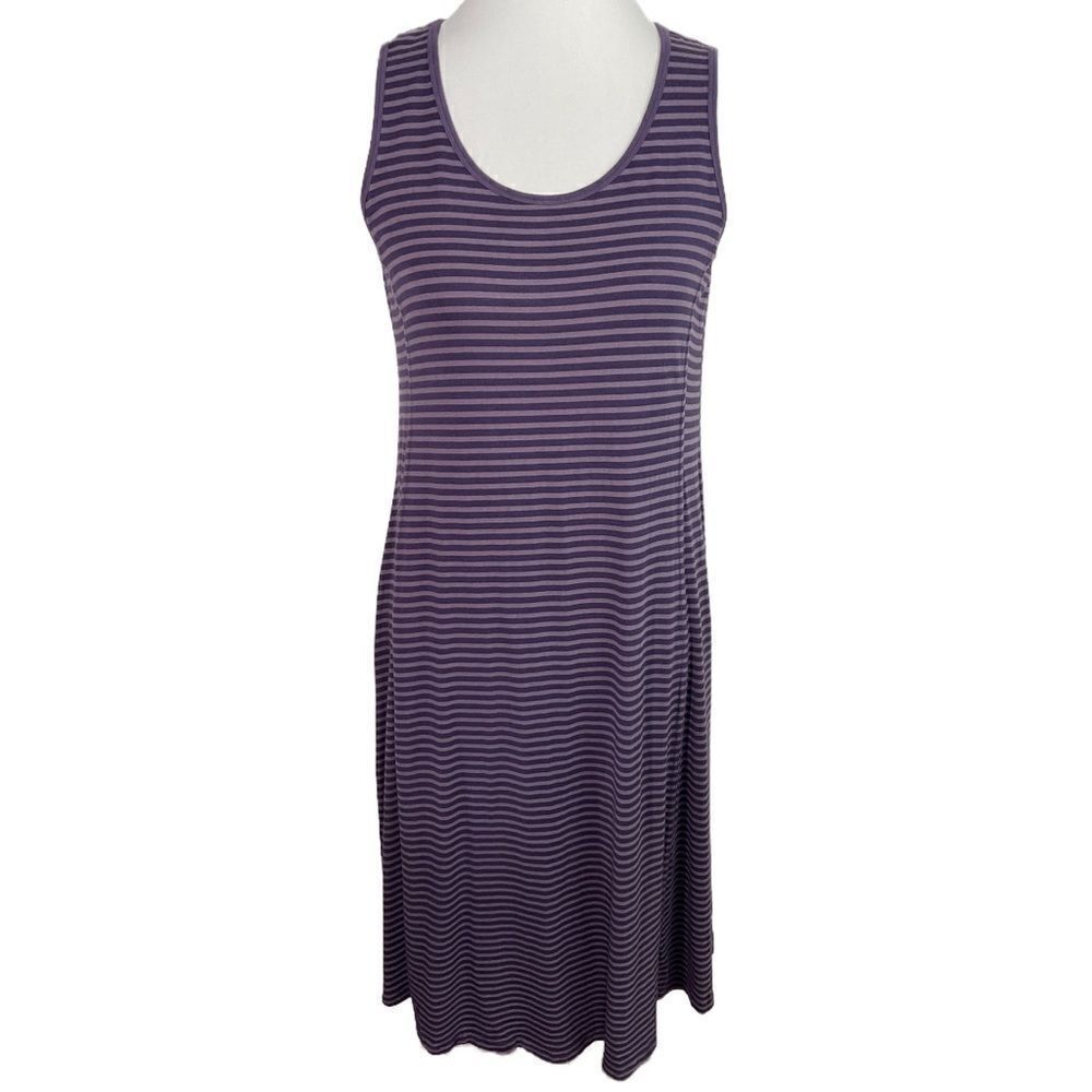 4/$16 Heartstring Purple Striped Sleeveless Tent Dress Small